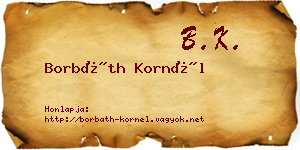 Borbáth Kornél névjegykártya