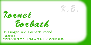 kornel borbath business card