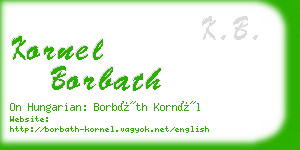 kornel borbath business card